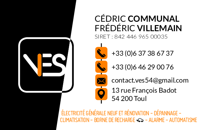 VES Électricien, borne de recharge, certifié IRVE.