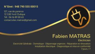 Electricien Fabien Matras, Electricien Yvré l'Evêque 0